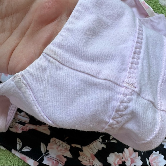 VS PINK • 2 Piece Black Floral & Pastel Pink Women's Bralette Set - Picture 7 of 11